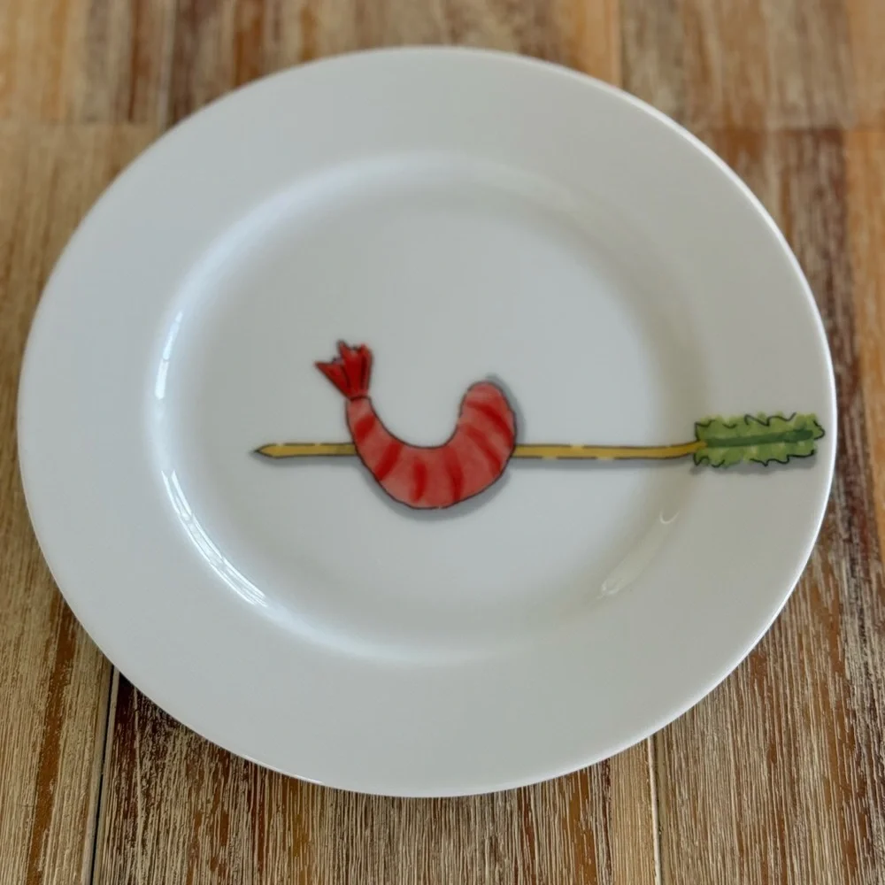 Crate&Barrel Tidbits Appetizer Plates Nancy Green Set of Two